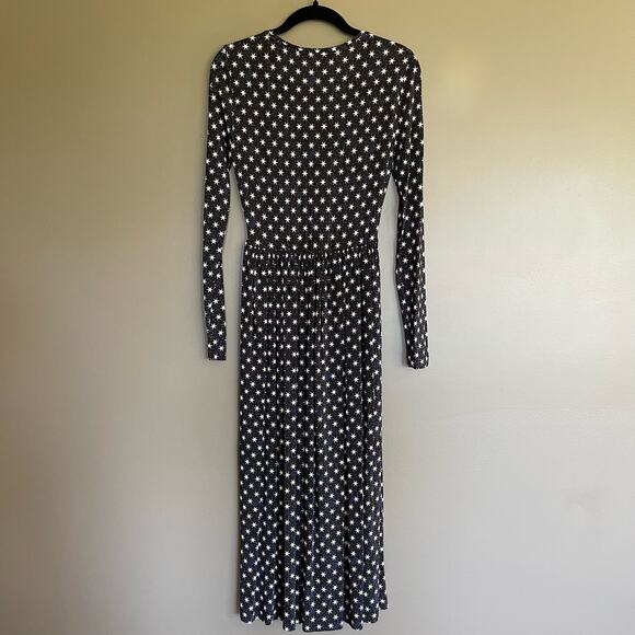 STINE GOYA ALINA JERSEY DRESS in STARS Black Blue White Size XS Long Sleeve Midi - Picture 16 of 16